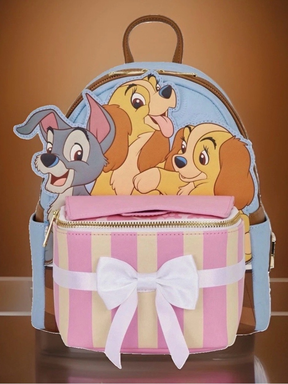 NWT Loungefly Disney LADY & the TRAMP Exclusive PUPPIES Box Pop-Up Dogs Backpack